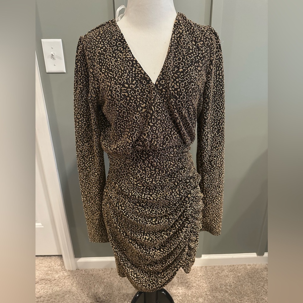 Lulus NET Leopard cocktail dress size Medium